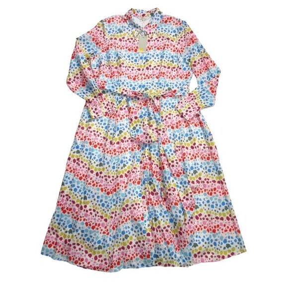 Boden Dresses & Skirts - NWT Boden Kitty in Ivory Rainbow Leopard Button-up Shirt Dress US 14R / UK 18R